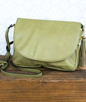 Olive Faux Leather Crossbody