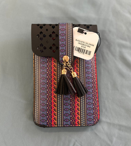 Black Aztec Cellphone Bag