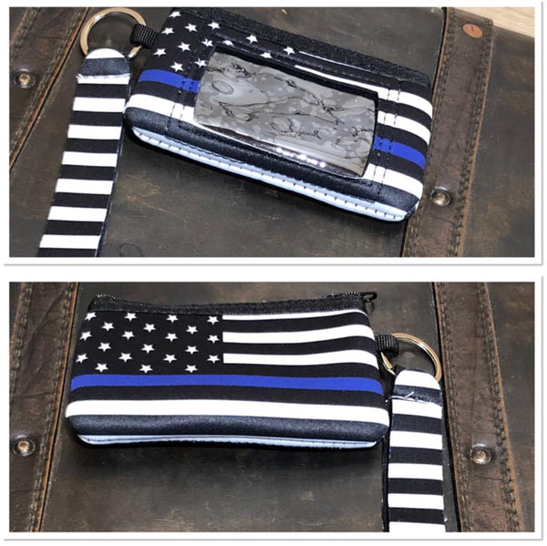 Blue Line Wristlet