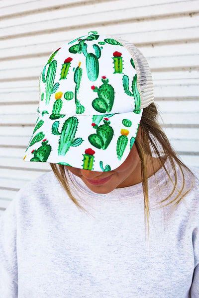 CACTUS MESH PONYTAIL CAP