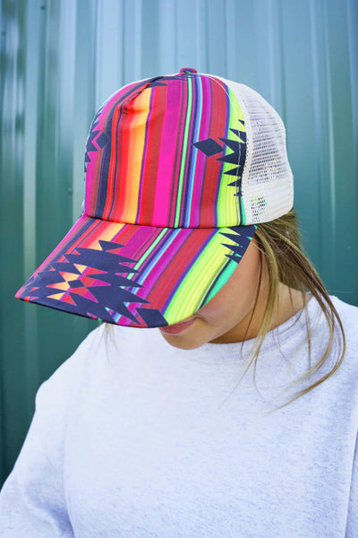 SERAPE MESH PONYTAIL CAP