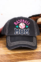 BLACK BASEBALL MOM CAP