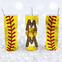 Leopard Softball Mom Tumbler