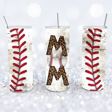 Leopard Baseball Mom Tumbler