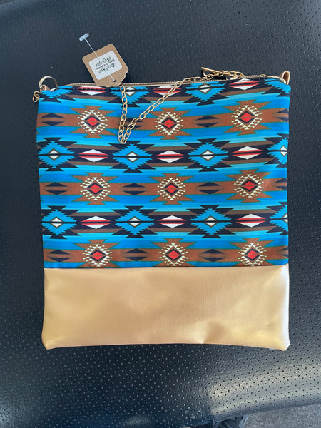 Gold/ Blue Aztec