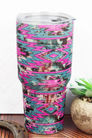 Pink and Teal Aztec 30 oz Tumbler