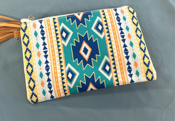 WRISTLET POUCH NAVY/YELLOW